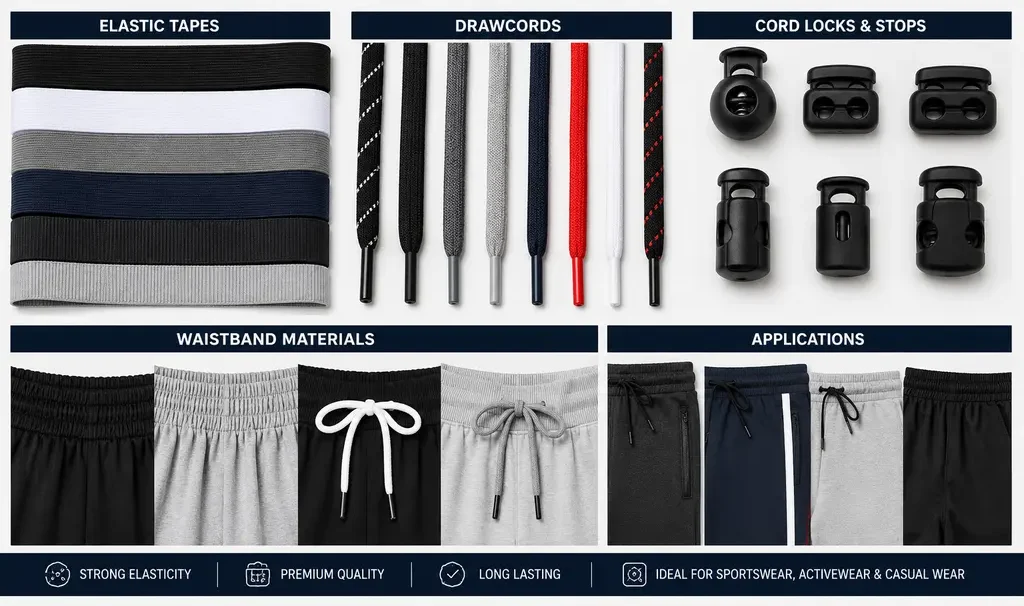 Elastic, Drawcords & Waistband Materials