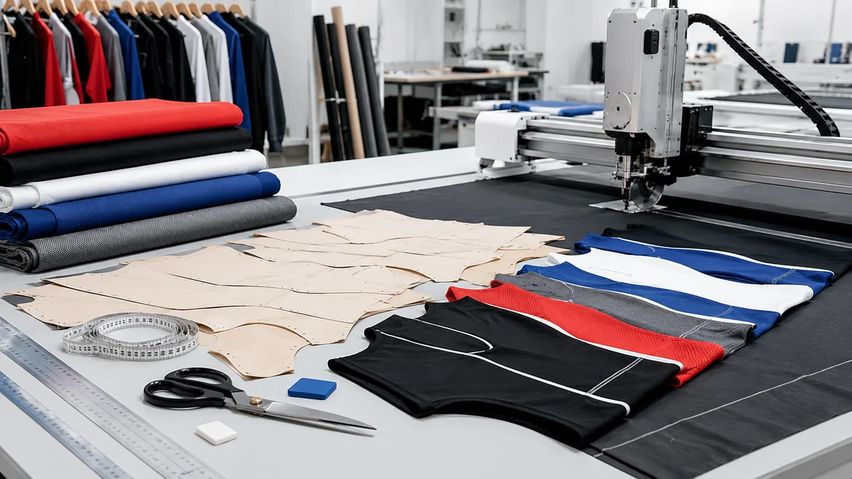 Pattern making and fabric cutting at Olympiad Industries