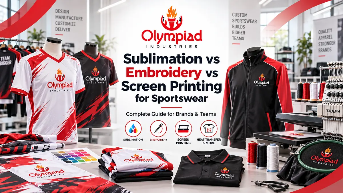 Sublimation vs Embroidery vs Screen Printing